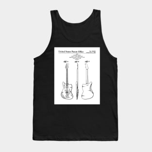 Electric Guitar Patent - Guitarist Music Lover Art - White Tank Top